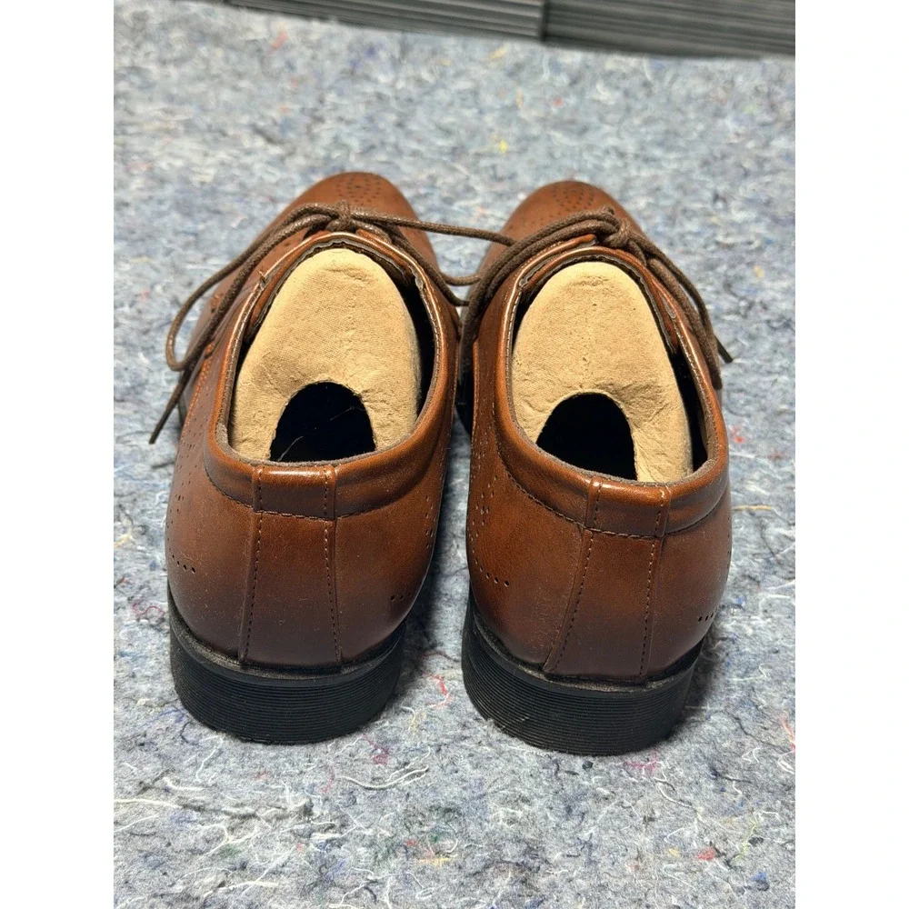 O & H Mens Size 7.5D‎ Brown Faux Leather Cap Toe Brogue Oxford Shoes OH1703-13